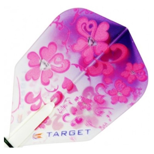 Masquedardos Feathers Target Darts Pro 100 Kitten Vision No 6 Flowers Purple background