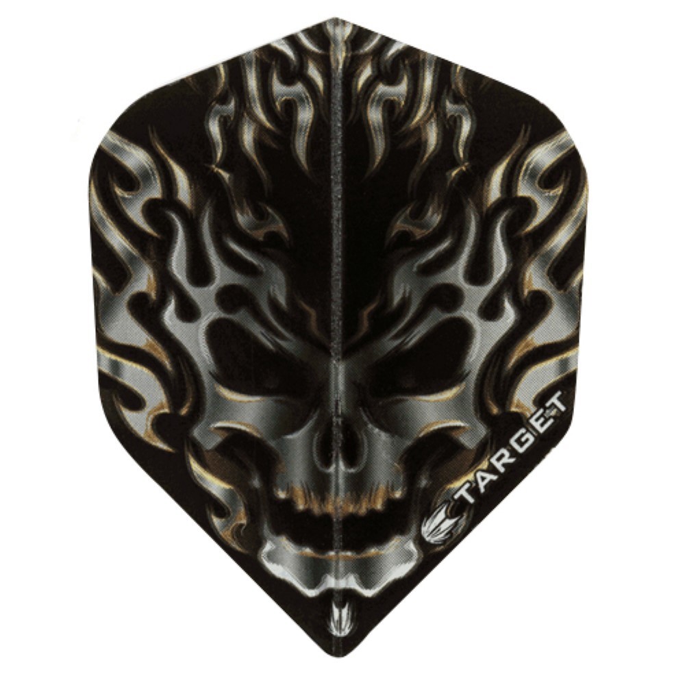 Masquedardos The feathers are Target Pro 100 Vision Black Flaming Skull 300620