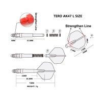 Masquedardos Cañas Shaft Cuesoul and Tero Flights Black 43.5mm  Csdf-ak7-l1