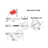 Masquedardos Rods Shaft Cuesoul Tero Flights Black 37mm Csdf-ak7+1