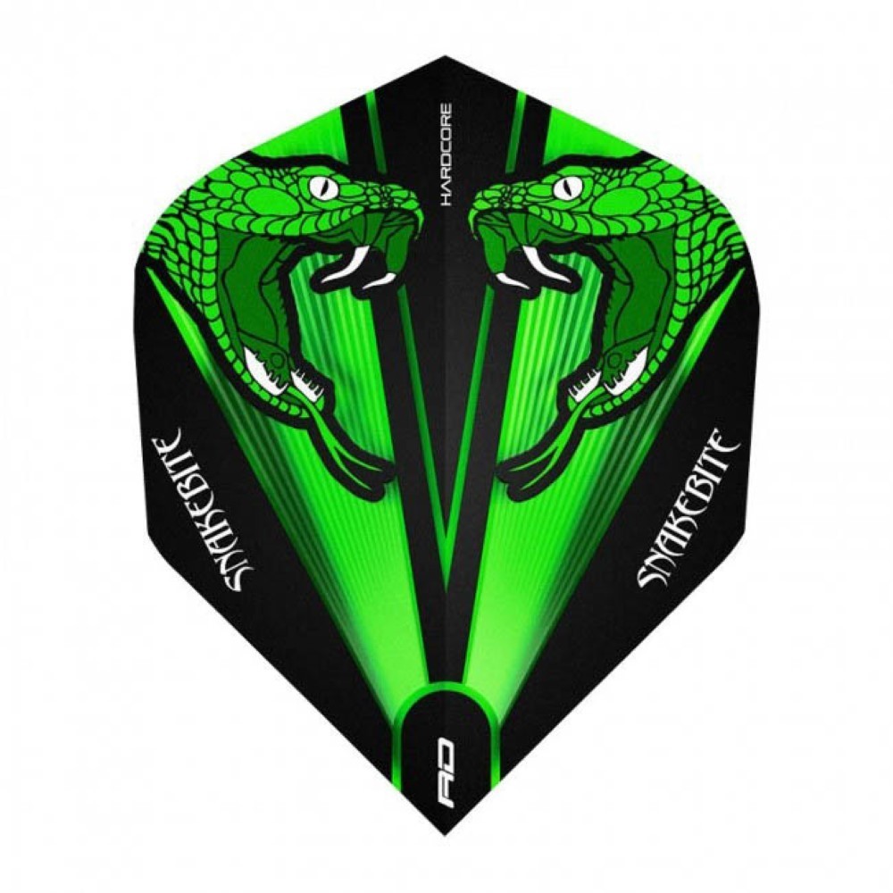 Masquedardos Plumas Flights Red Dragon Green Snakebite Trans.1 Set 3 Unité F6416