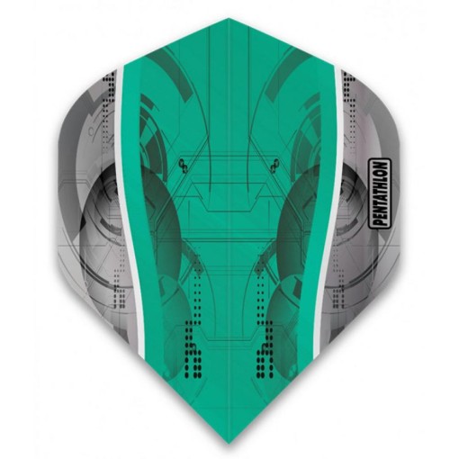 Masquedardos Pentathlon Flights Silver Edge Aqua Pnt0191