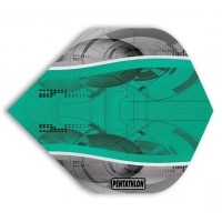 Masquedardos Pentathlon Flights Silver Edge Aqua Pnt0191