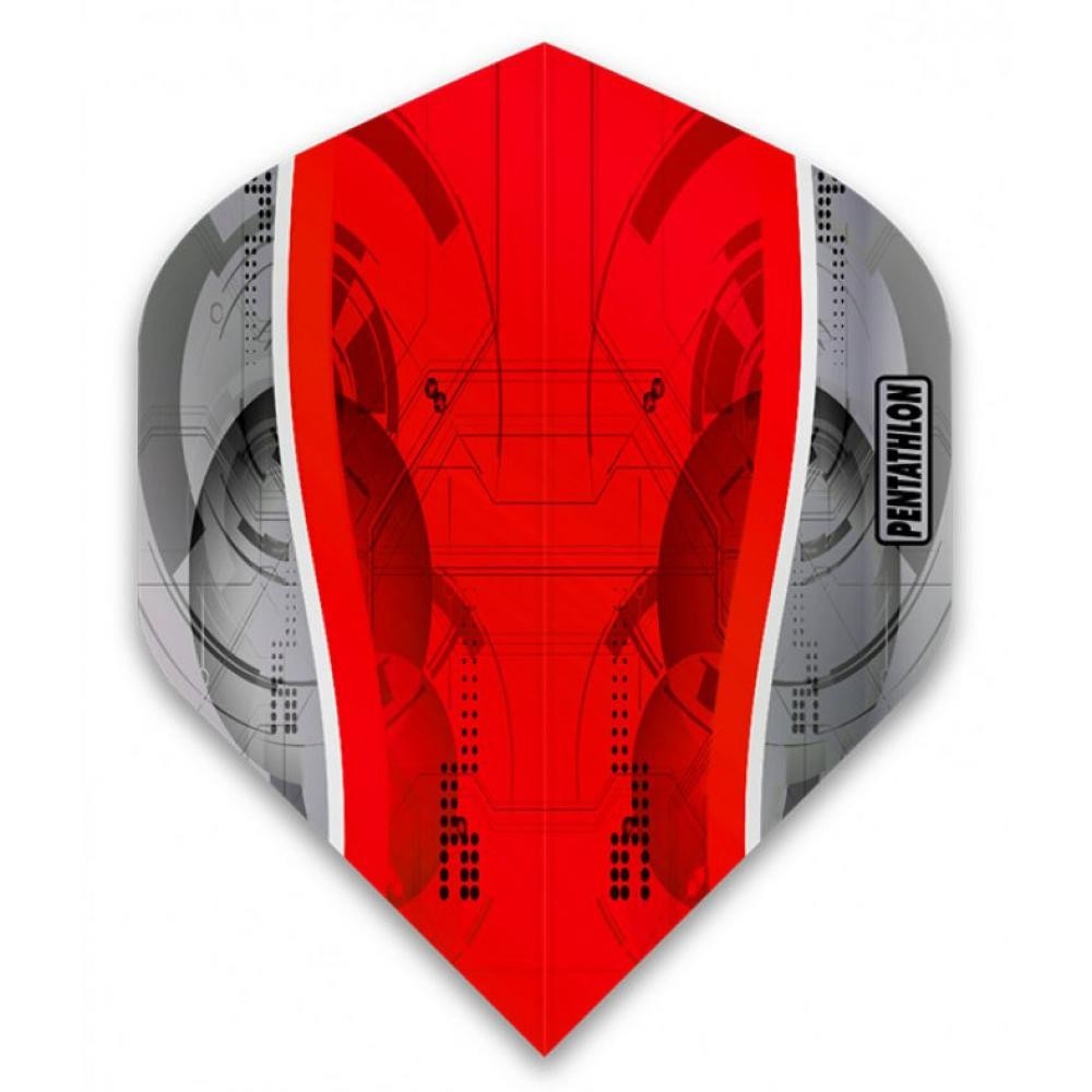 Masquedardos Pentathlon Flights Silver Edge Red Pnt0186