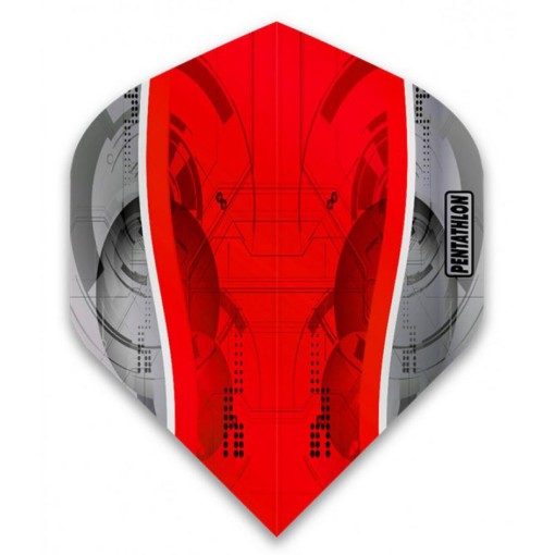 Masquedardos Pentatlon Flights Silver Edge Red Pnt0186