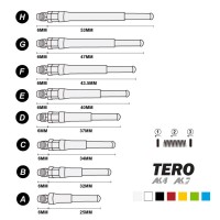 Masquedardos Kanály Shaft Cuesoul Tero Ak7 Flights Aluminium Black F 43.5mm  Cs-ak7l-1f44