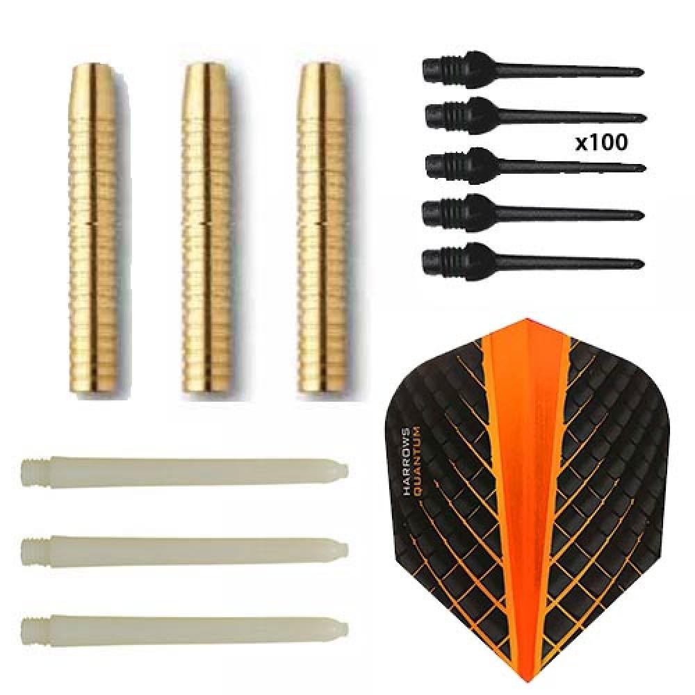 Masquedardos Pack Juego Dardos Eco Brass 2ba Orange+ 100 Puntas