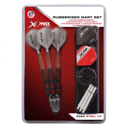 Masquedardos Pack Xqmax Dart Rubberised Dart Set 23 gr Steel Tip Qd7000660