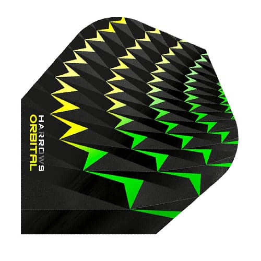 Masquedardos Plumas Harrows Darts Flights Orbital Amarillo Verde  4802.