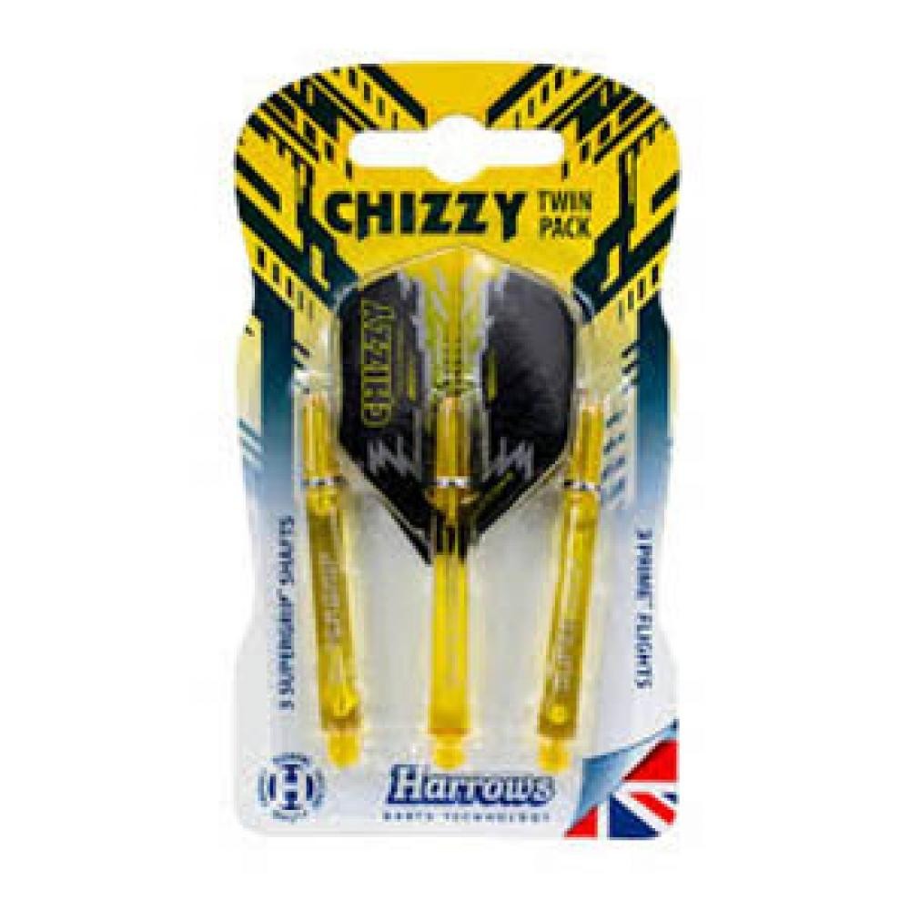 Masquedardos Paquet de deux Harrows Supergrip Chizzy Yellow Medium 47mm Vols