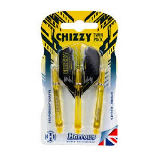 Masquedardos Twin Pack Harrows Supergrip Chizzy Yellow Közepes 47 mm-es repülések