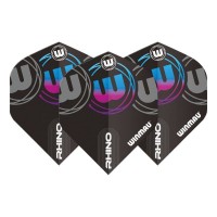 Masquedardos # Feathers Winmau Darts Rhino black grey blue #