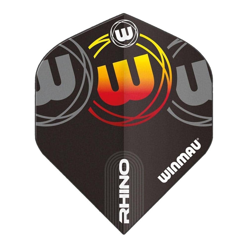 Masquedardos Feathers Winmau Darts Rhino black grey orange standard 6905.227