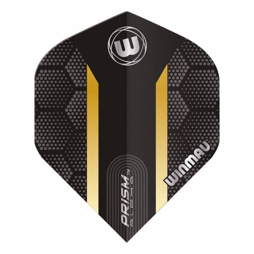 Masquedardos Winmau Darts Prism Alpha Black Gold Hexagon 6915.185 Letky