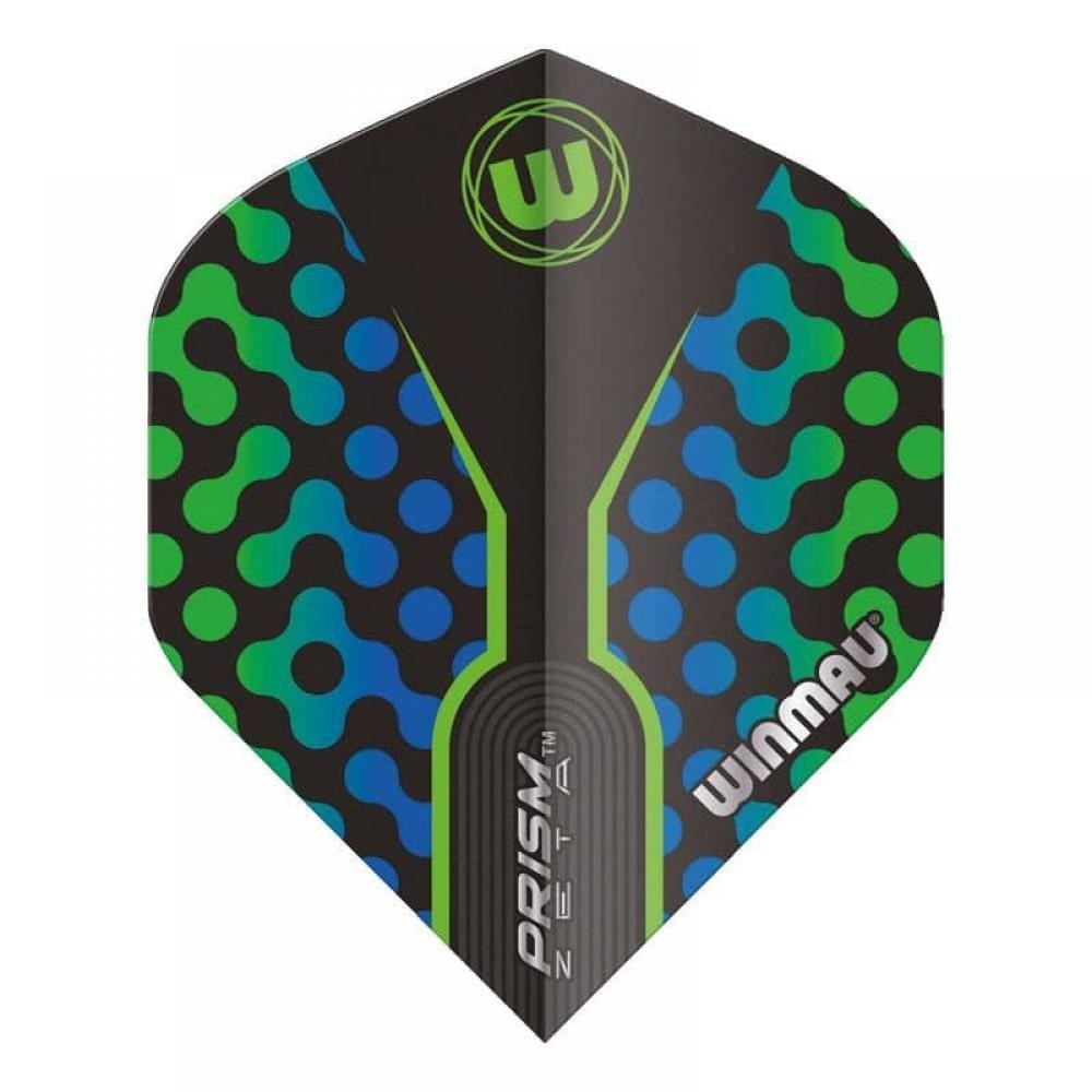 Masquedardos # Feathers Winmau Darts Prism Zeta Black Green Blue 6915.309