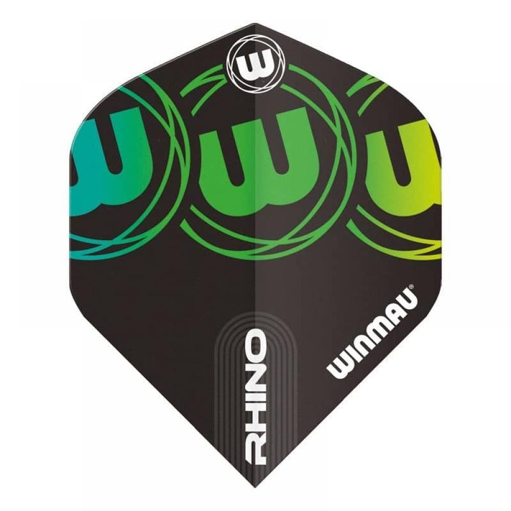 Masquedardos Winmau Darts Rhino Black Green Flights 6905.228