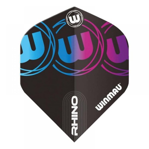 Masquedardos # Feathers Winmau Darts Rhino Black Blue Purple # 6905.229