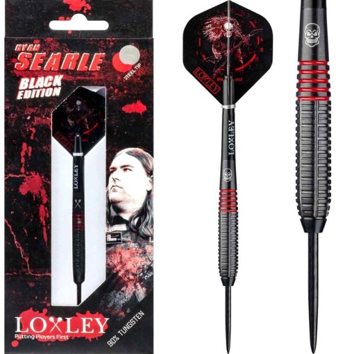 Masquedardos Dardos Loxley Darts Ryan Searle Black 32g 90% Punta Acero