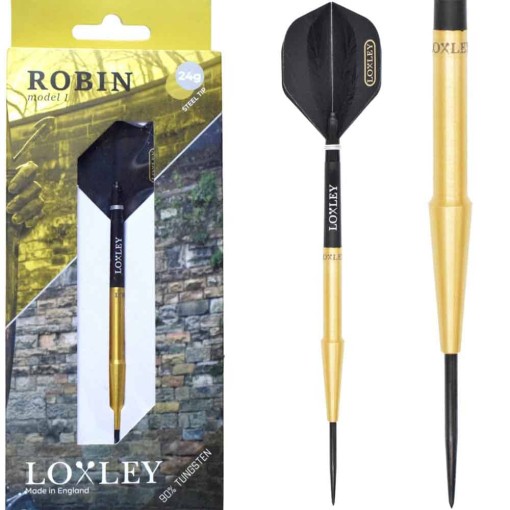 Masquedardos Dart Loxley Darts Robin Model 1 Gold 22g 90% Pointed Steel