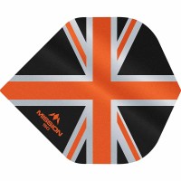 Masquedardos Feathers Mission Darts No 2 Std Alliance Union Jack black orange 150 F3132