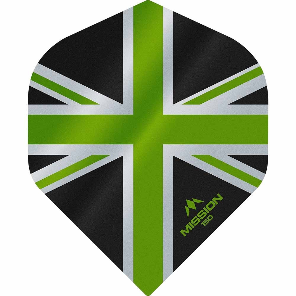 Masquedardos Feathers Mission Darts No 2 Std Alliance Union Jack black green 150 F3135