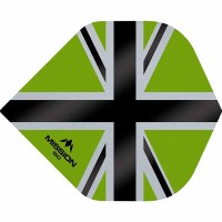 Masquedardos Plumas Mission Darts No2 Std Alliance-x Union Jack Negro Verde 150 F3140