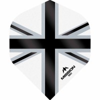 Masquedardos Plumas Mission Darts No2 Std Alliance-x Union Jack Negro Blanco 150 F3141