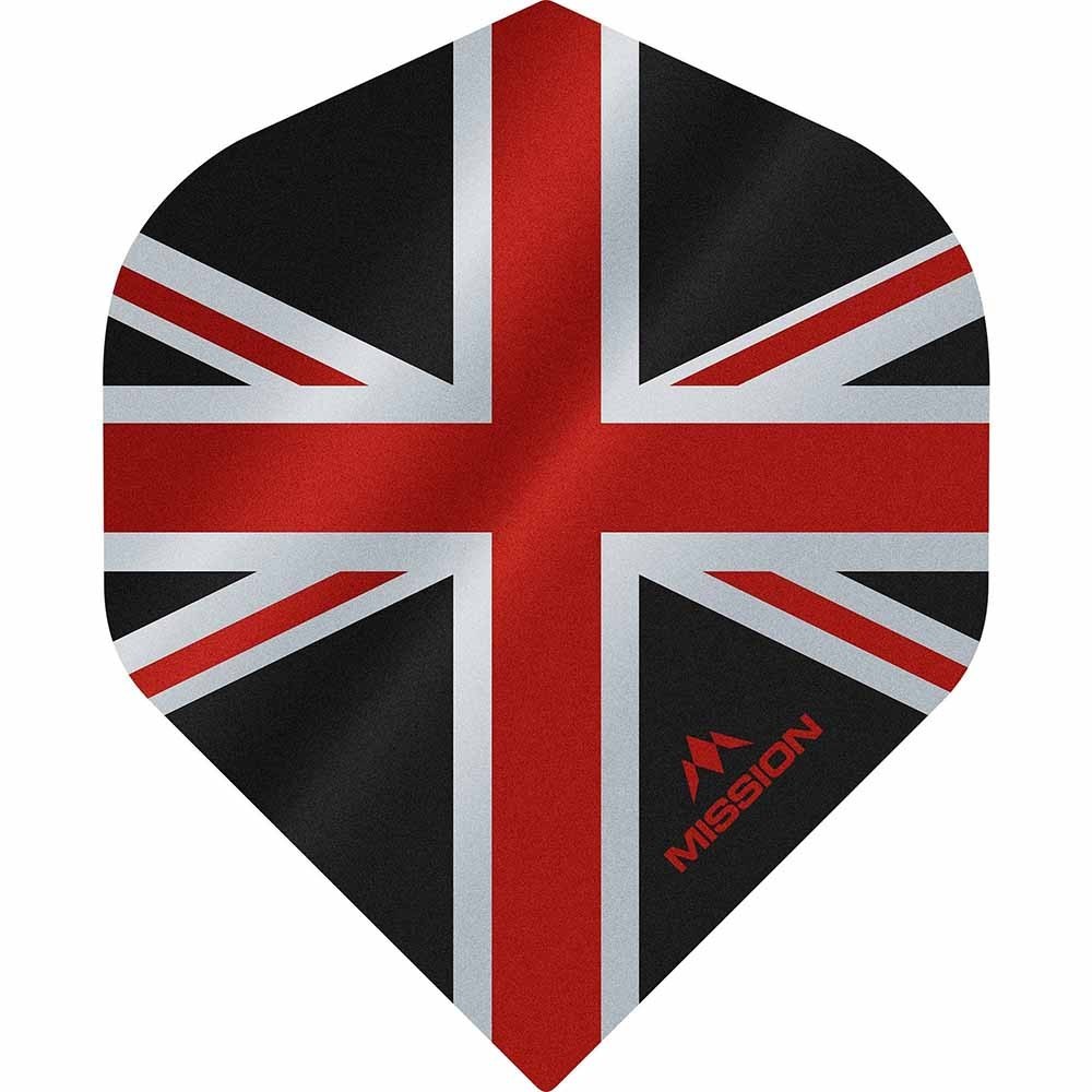 Masquedardos Feathers Mission Darts No 2 Std Alliance Union Jack black red F3082