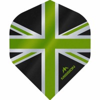 Masquedardos Feathers Mission Darts No 2 Std Alliance Union Jack black green F3083