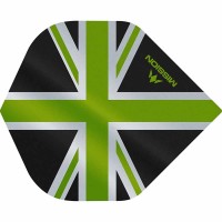 Masquedardos Feathers Mission Darts No 2 Std Alliance Union Jack black green F3083