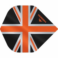 Masquedardos Feathers Mission Darts No 2 Std Alliance Union Jack black orange F3084