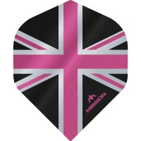 Masquedardos Feathers Mission Darts No 2 Std Alliance Union Jack black pink F3086