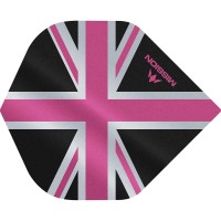 Masquedardos Feathers Mission Darts No 2 Std Alliance Union Jack black pink F3086