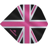 Masquedardos Feathers Mission Darts No 2 Std Alliance Union Jack black pink F3086