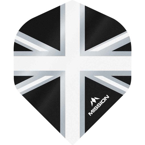 Masquedardos Feathers Mission Darts No 2 Std Alliance Union Jack black white