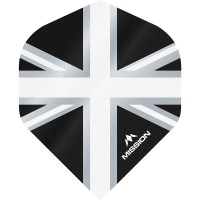 Masquedardos Piume Mission Darts Numero 2 Std Alliance Union Jack Nero Bianco