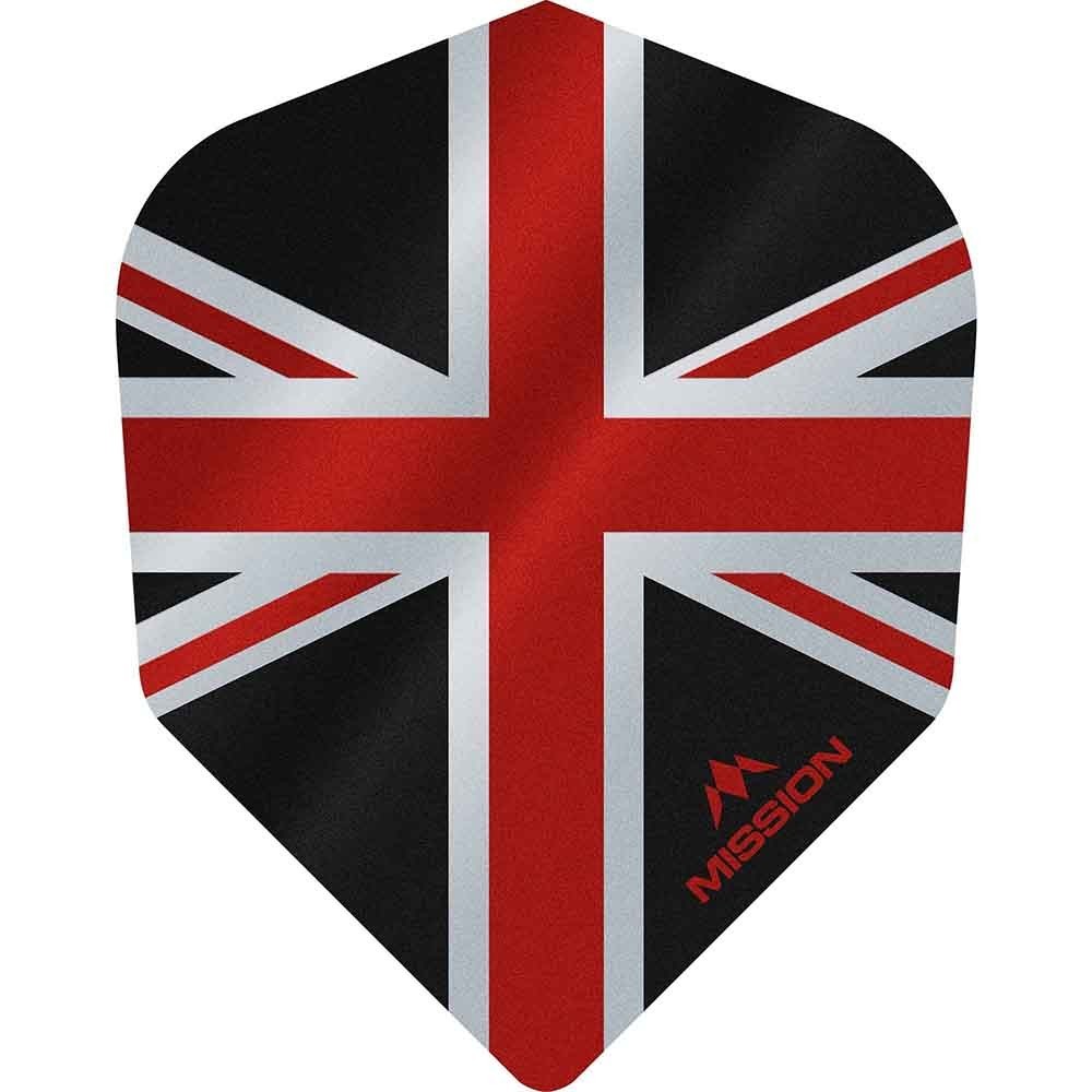 Masquedardos Peří Mission Darts Číslo 6 Alliance Union Jack Černý Červený