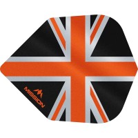 Masquedardos Feathers Mission Darts No 6 Alliance Union Jack black orange