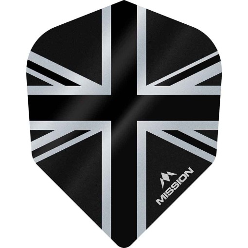 Masquedardos Plumas Mission Darts No6 Alliance Union Jack Negro