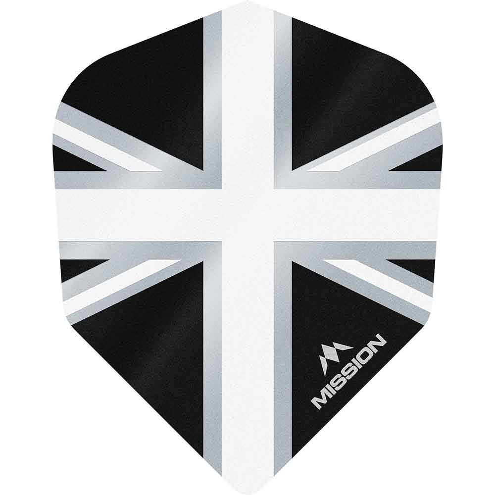 Masquedardos Feathers Mission Darts No 6 Alliance Union Jack black white F3104