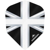 Masquedardos Plumas Mission Darts No6 Alliance Union Jack Negro Blanco F3104