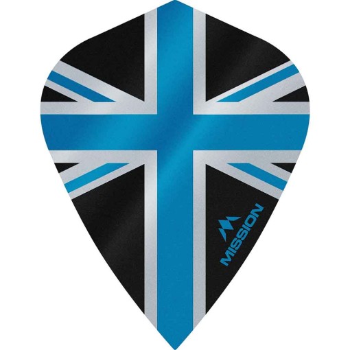 Masquedardos Plumas Mission Darts Kite Alliance Union Jack Negro Azul F3089