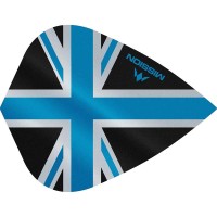 Masquedardos Feathers Mission Darts Kite Alliance Union Jack black and blue F3089