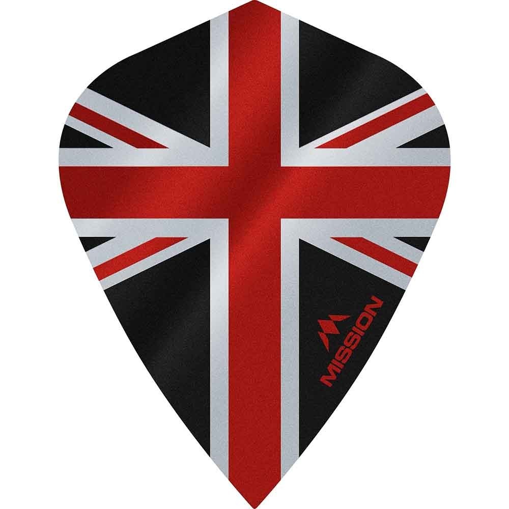 Masquedardos Feathers Mission Darts Kite Alliance Union Jack black red F3090