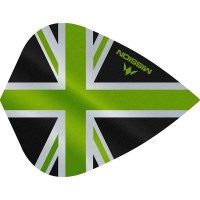 Masquedardos Plumas Mission Darts Kite Alliance Union Jack Negro Verde F3091