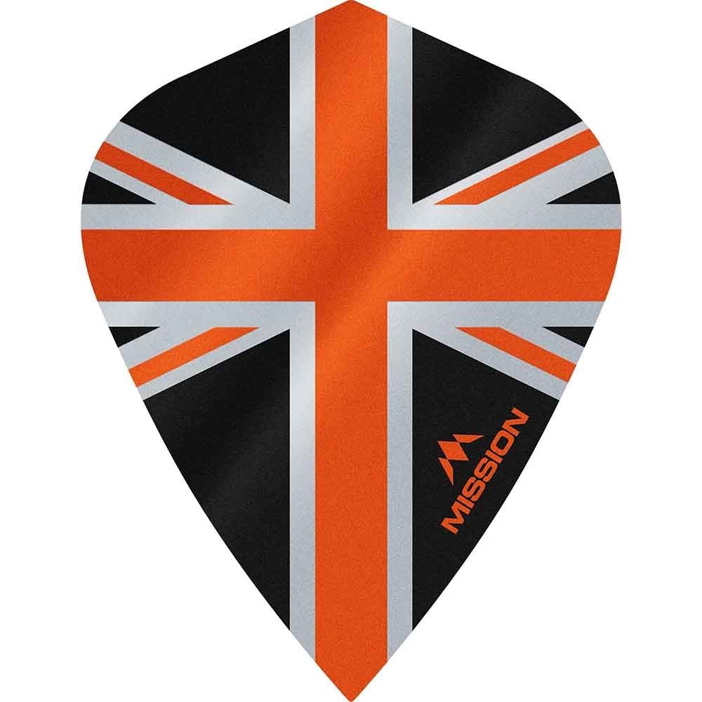 Masquedardos Feathers Mission Darts Kite Alliance Union Jack black orange F3092