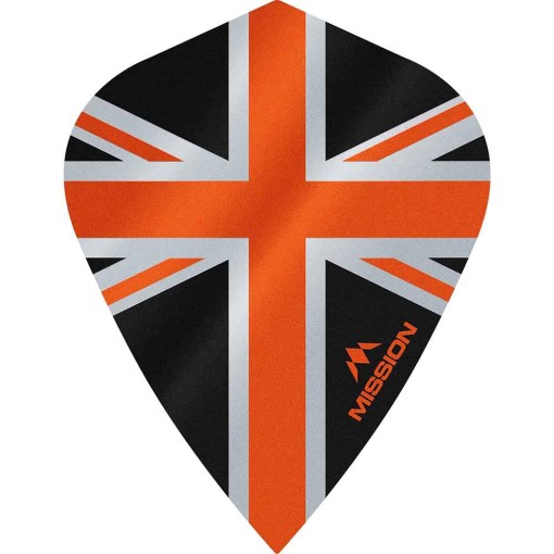 Masquedardos Feathers Mission Darts Kite Alliance Union Jack black orange F3092