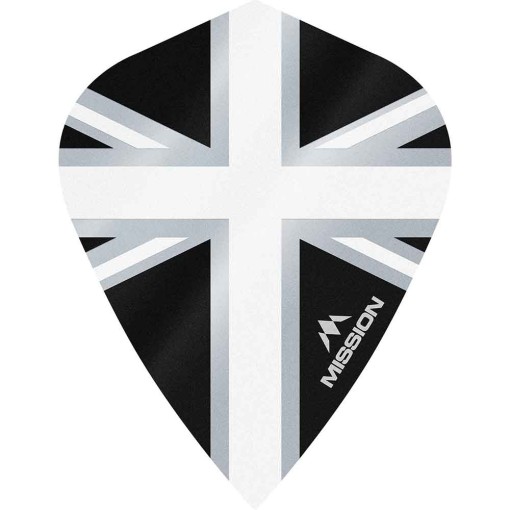 Masquedardos Piume Mission Darts Kite Alliance Union Jack Nero Bianco F3096