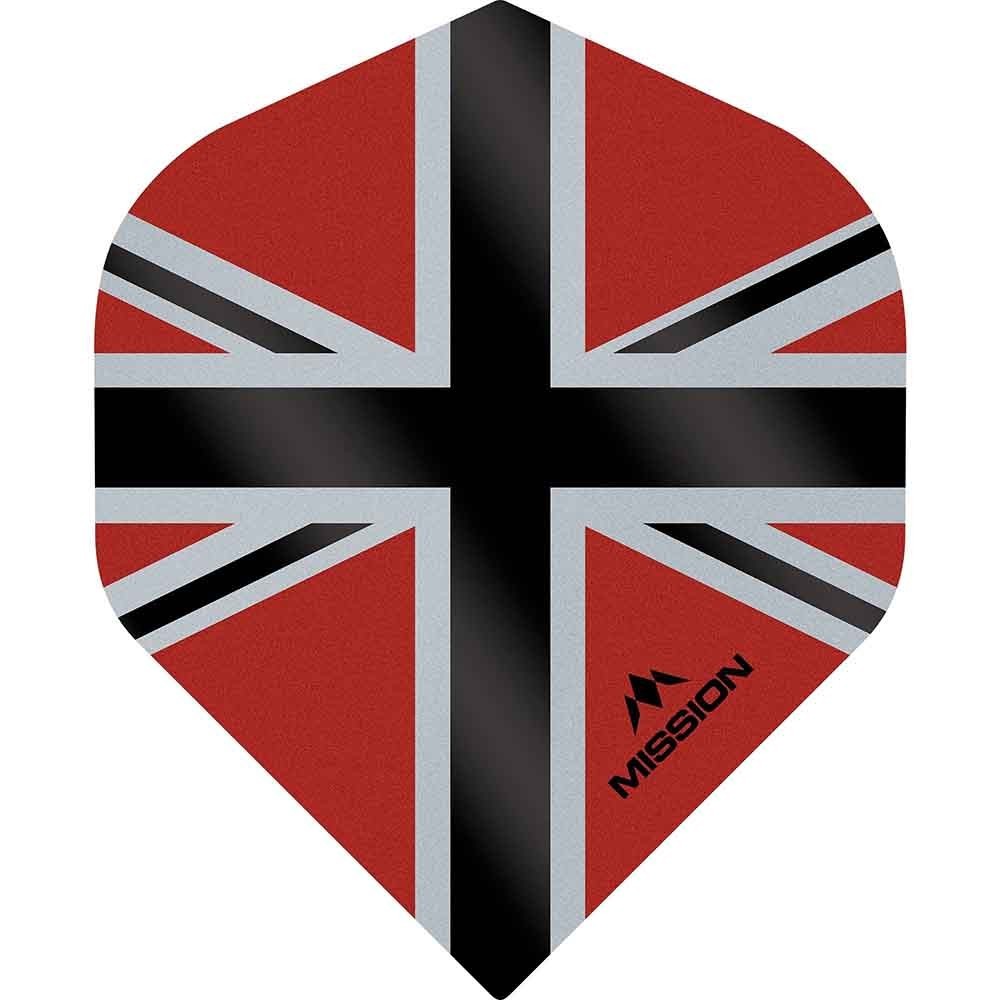 Masquedardos Plumes Mission Darts No 2 Std Alliance-x Union Jack noir rouge F3106