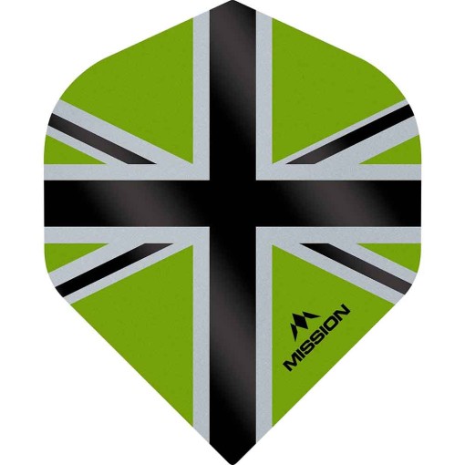 Masquedardos Feathers Mission Darts No 2 Std Alliance-x Union Jack black green F3107